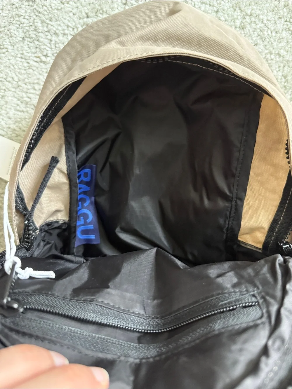 BAGGU Mini Nylon Backpack in Dove